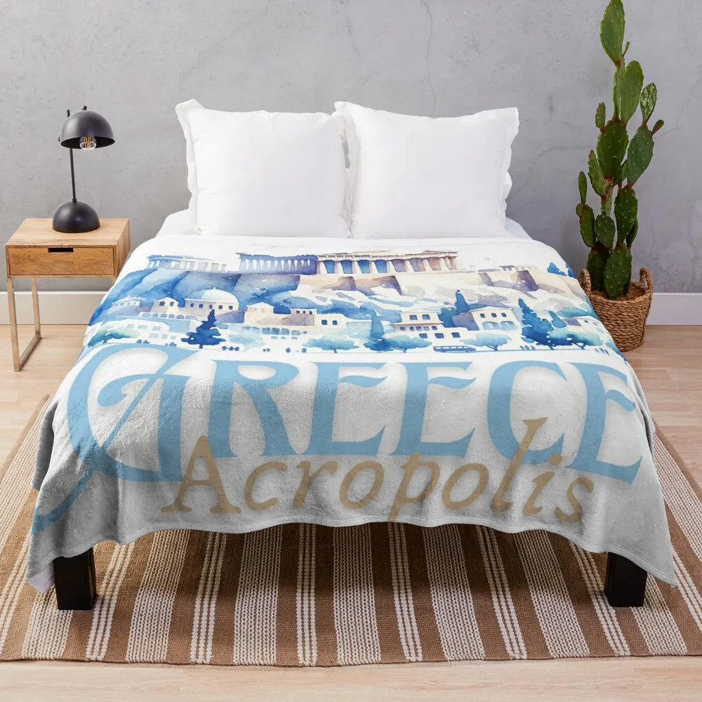 Exploring Ancient Athens: Acropolis & Parthenon Travel Throw Blanket blankets and throws Sofa bed plaid Blankets