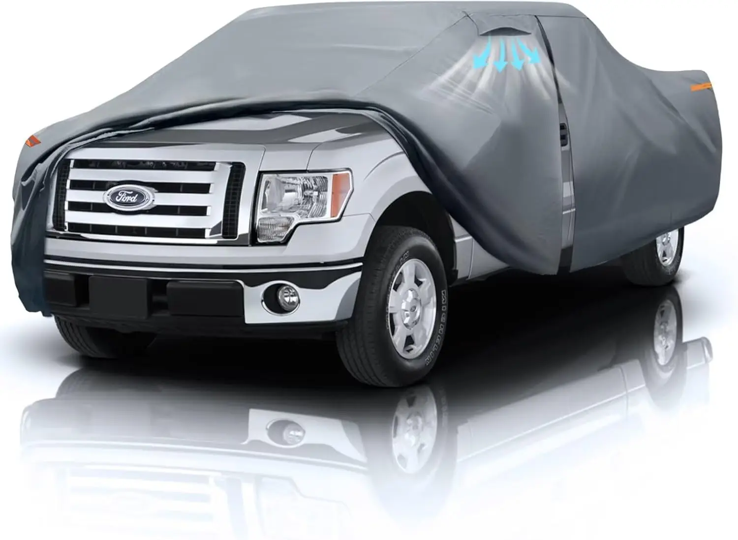 

Custom Fit Truck Cover for 2008-2025 SuperCrew Cab Short Bed with Door Zipper, Waterproof All Weather Protection