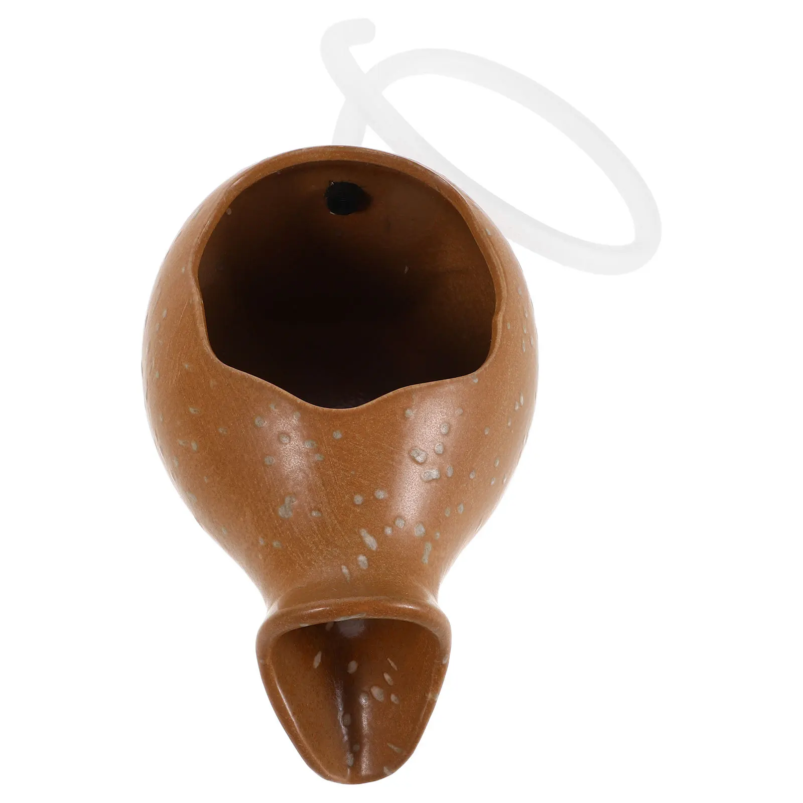 

Mini Pond Spitter Ceramic Jar Outdoor Waterfall Feature Fountain Jug Top Opening Hydroponic Planter for Patio Garden Indoor Fish