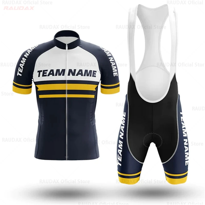 Cycling Team Customized Cycling Jersey Set Breathable Men\'s Short Sleeve Cycling Clothing Summer MTB Anti-UV Bicycle Jersey