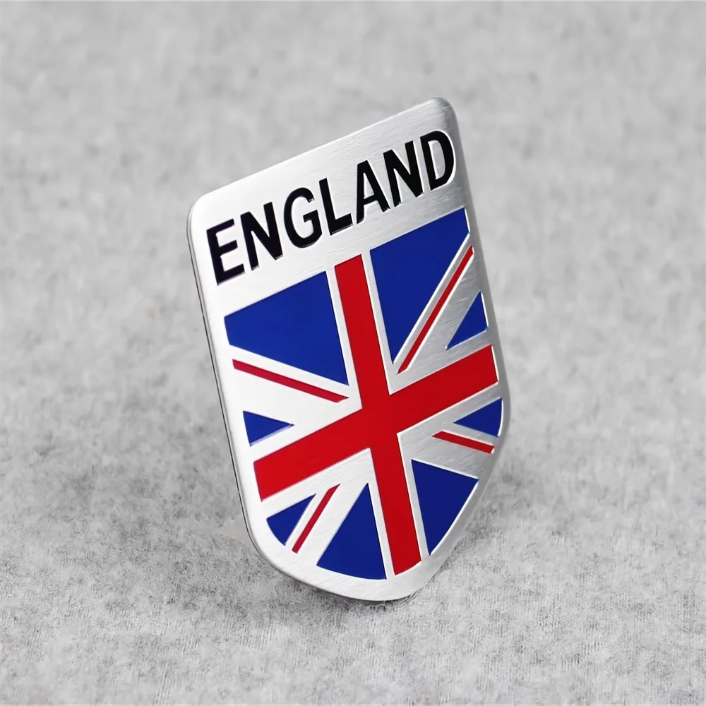 قطعة واحدة من ملصق درع الألومنيوم ذو العلم البريطاني العتيق، مثالي للسيارات والشاحنات والحقائب والمزيد، لتزيين السيارة #4