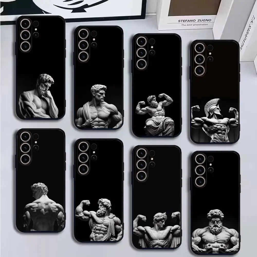 

Greek Mythology Statue Fitness GYM Phone Case For SamsungS25,24,21,22,23,30,Ultra,20,Plus,Fe,Lite,Note,10,9,Soft Black Cover