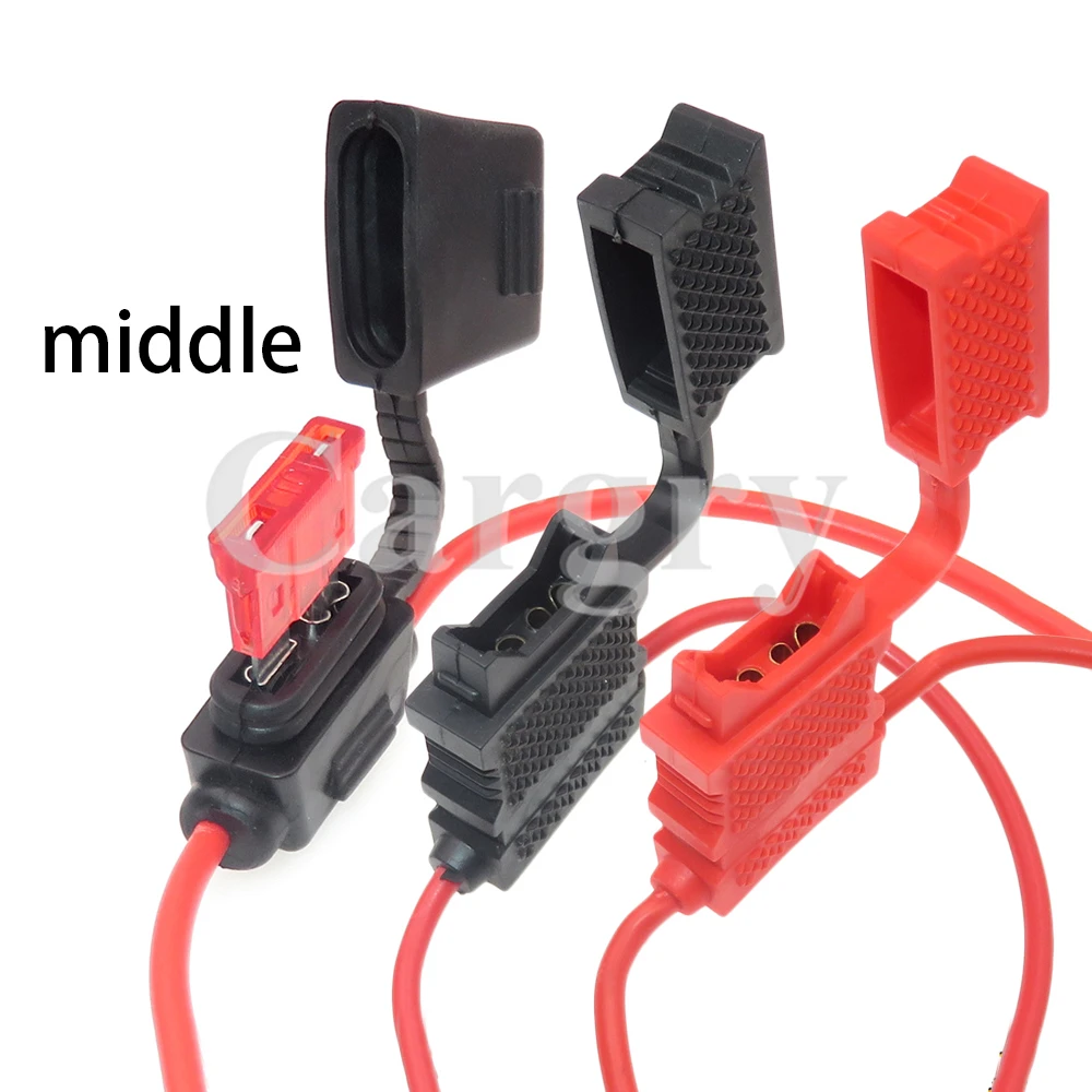 1 Set 14AWG 17AWG Standard Middle Fuse Box with Cover Medium Auto AC Assembly Waterproof In-line Blade Type Fuse Holder