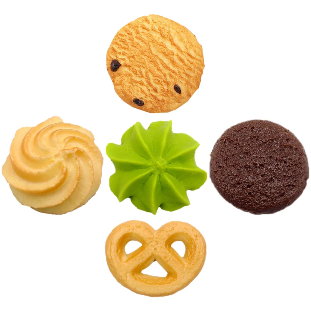 

5 Pcs Simulated Cookies Chocolate Biscuits Simulation Artificial Food for Decoration Model