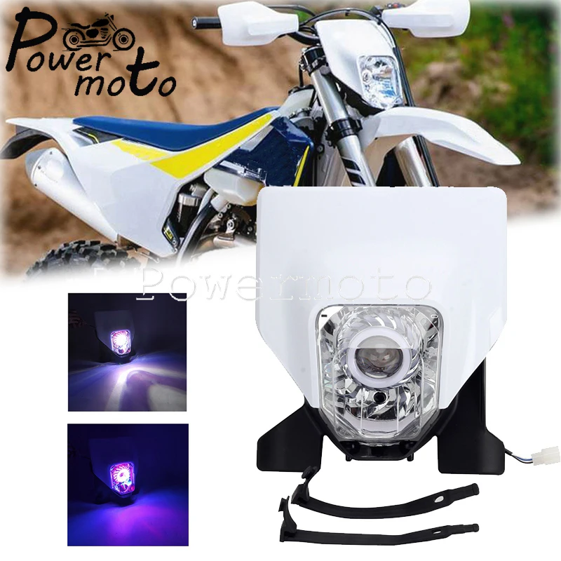 Motocross okrągłe LED reflektor montaż wiązki DRL Enduro lampa z tworzywa sztucznego dla FC TC TE FE FX TX 125 250-450 501 FE250 FC250 TE300 2022