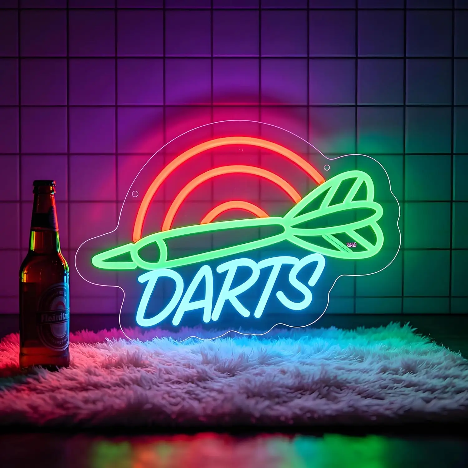 Darts Neon-Schild, Dart-Geschenke für Männer, LED-Neon-Wandschild USB-betrieben, Dart-Beleuchtungs-Deko für Spielzimmer, Bars, Clubs, Geschenk für Dart-Enthusiasten
