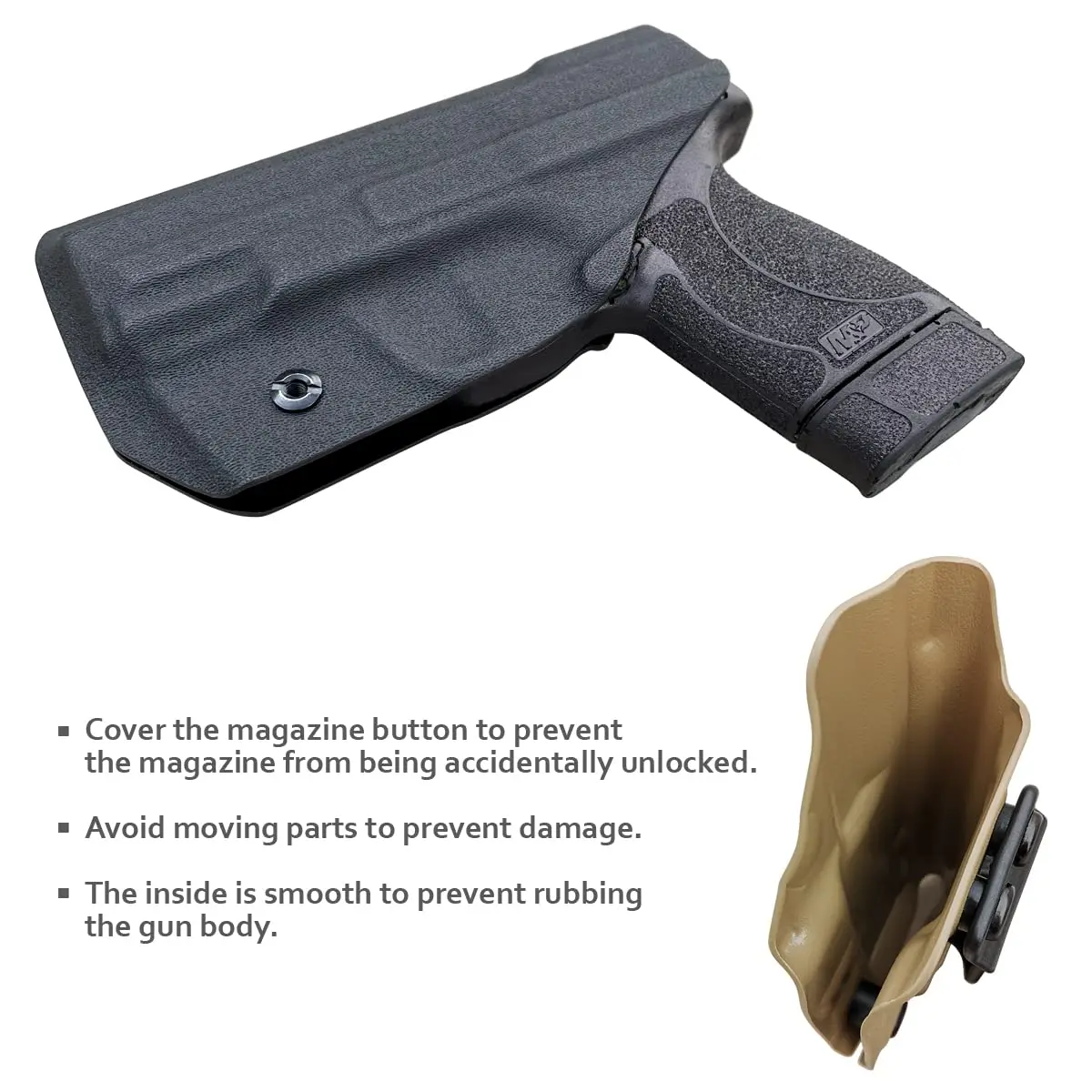 M&P 45 Shield Holster IWB Kydex For Smith & Wesson M&P 45 Shield M2.0 3.3” Barrel Holsters Concealed Carry - Kydex Holster