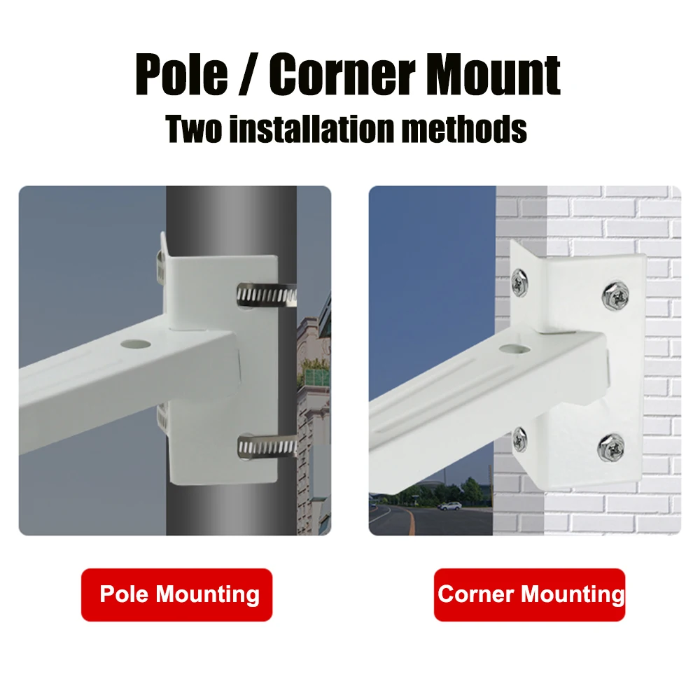 Universal Outdoor Aluminum External Right Angle 90 Degree CCTV Camera Stand Corner Wall Mount Bracket for Surveillance Camera