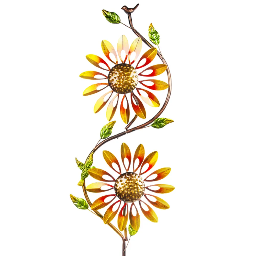 Outdoor courtyards, wrought iron sunflower windmill garden, villa creative ornaments, floor-to-ceiling windmill landscaping