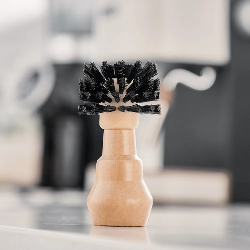 Wooden Handle Coffee Tamper Cleaning Brush Professional Residual Powder Sweep Coffee Machine Brush Efficient Protable