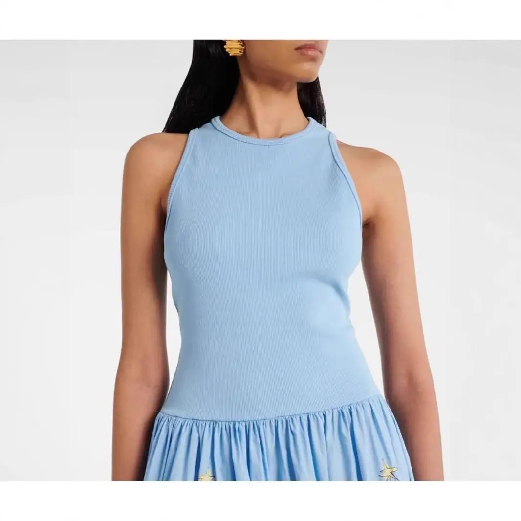 Fashionable Gradient Dyed Print Long Skirt  Style Midi Dress Chiffon Underlay Long Dress Holiday Vibes Sexy Lady