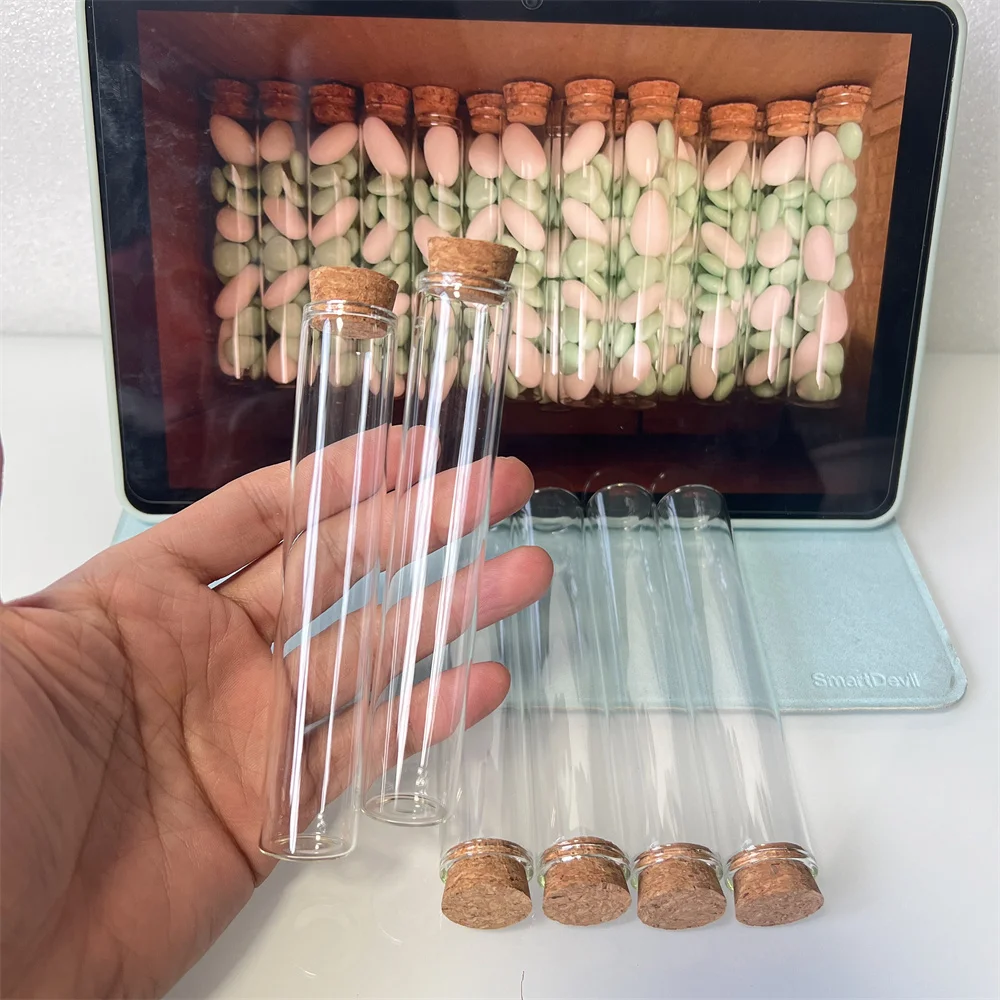 50 Pcs 30ml Glass Bottle Cork Stopper 17×22×120m Glass Jars Mini Seed Bottle Container Small DIY Vials Tiny Wedding Test Tube