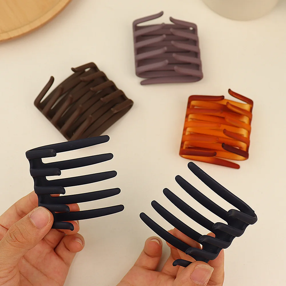 1pc Lazy style hair with forked temperament, vintage ponytail style, fashionable large and simple hair clip, women's hair tie image 2