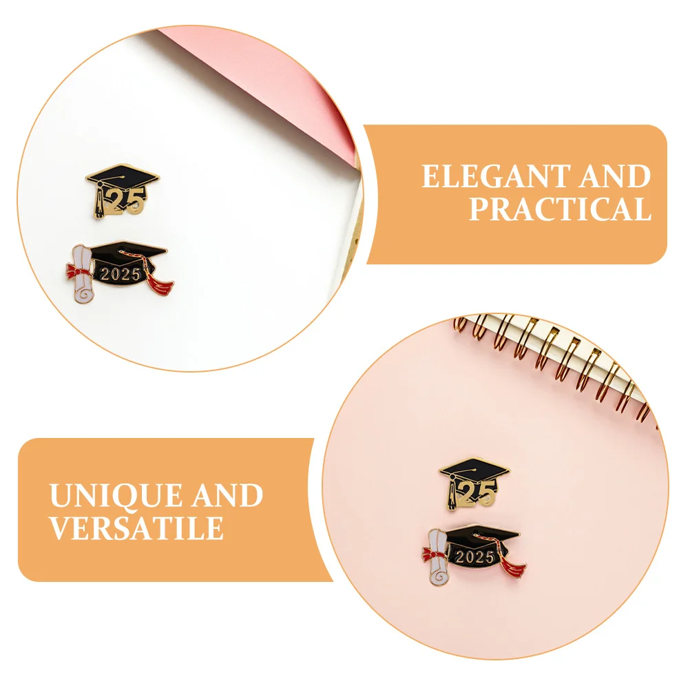 6 قطعة قبعة التخرج الأنيقة التلبيب دبابيس دبابيس معدنية متعددة الاستخدامات للملابس القبعات أكياس وهدايا قبعة التخرج شارة #5