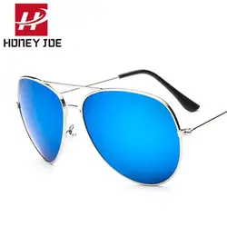 Luxo Vintage Sun Glasses para homens e mulheres, Metal Frame, Brand Designer, Unisex Eyewear, Blue Mirror, Pilot Sunglasses