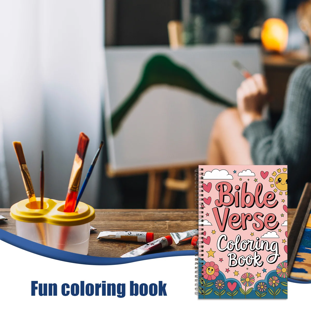 Quaderno da colorare con versetto della Bibbia, pagine da colorare spirituali cristiane, libro di attività artistiche dal design a colori morbidi, adatto per il rilassamento,