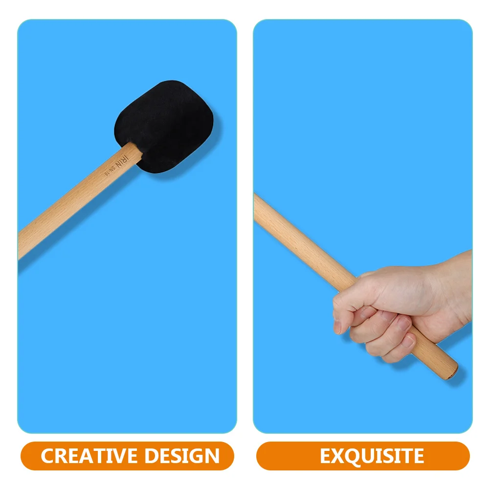 

Low Noise Bass Drum Mallets Wood Handle Drumsticks Replacement For Percussion Performance Kids Adults Durable Non Slip Drum