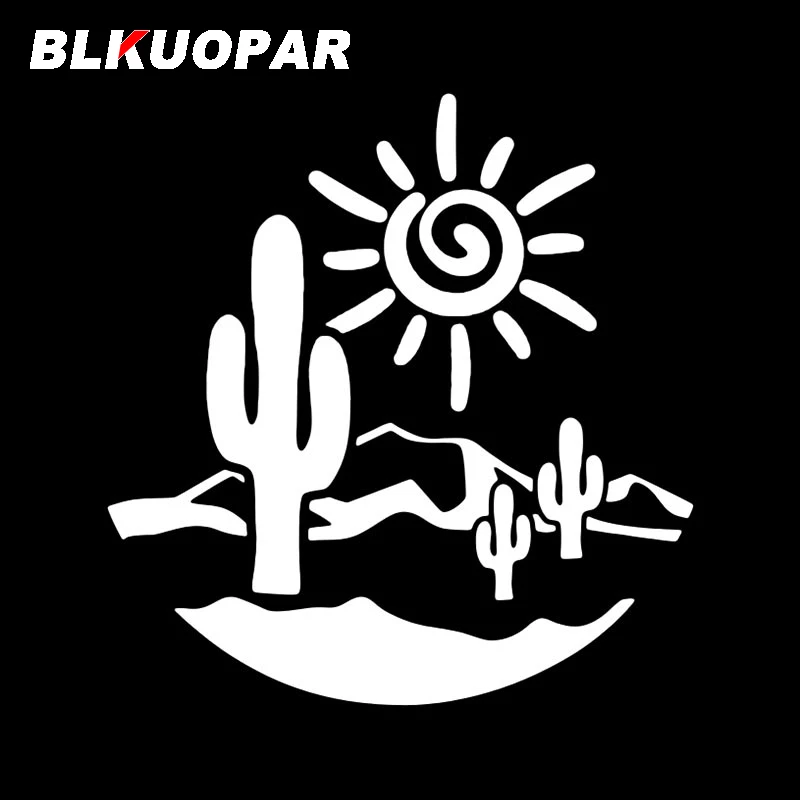 BLKUOPAR Cactus Mountains and Sun In Desert Graphics Car Stickers Sunscreen Vinyl Decal Personality Trunk Surfboard Car Goods