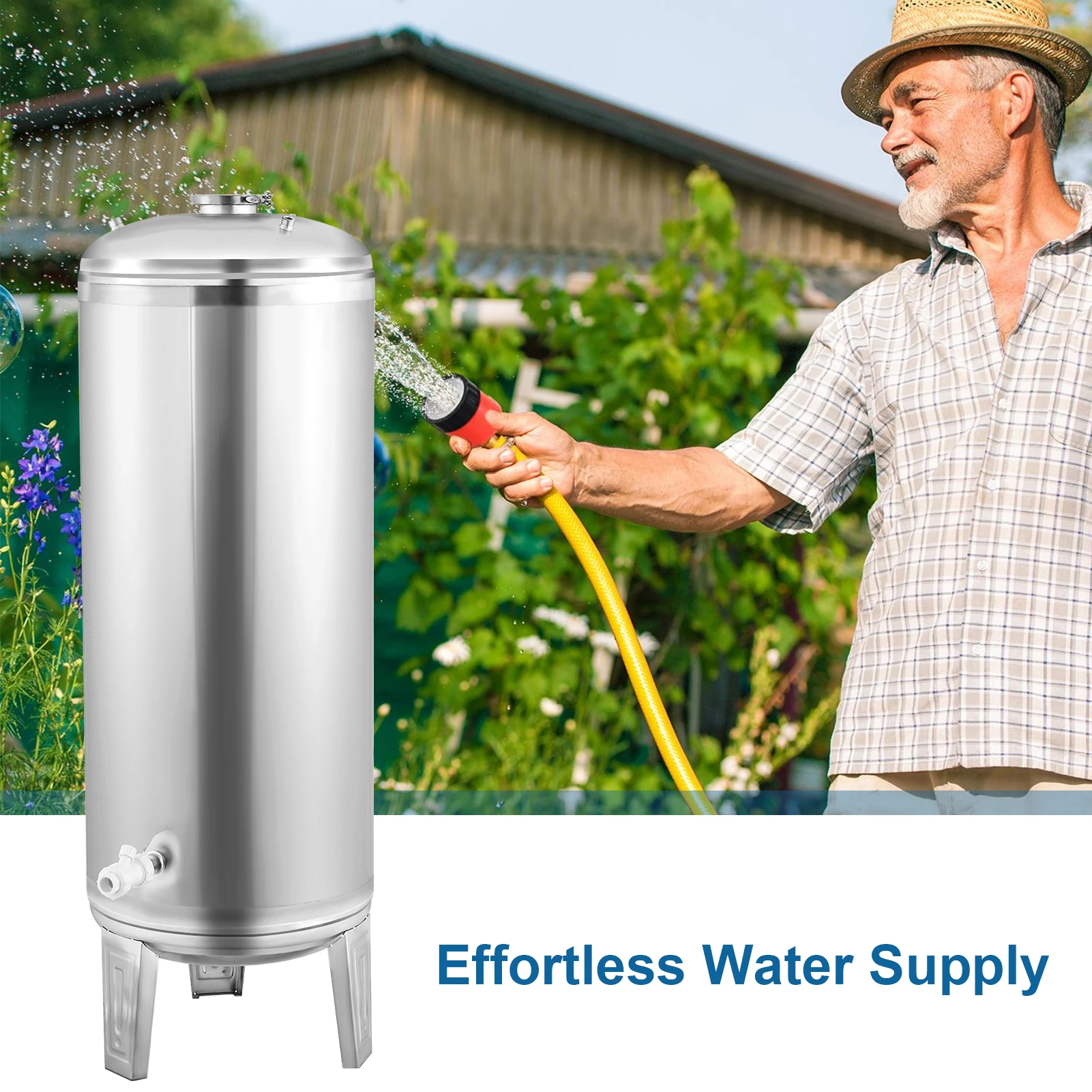 Serbatoio a pressione dell'acqua di pozzo Serbatoio booster a pressione di pozzo da 100 litri Contenitore pressurizzato per acqua, kit di montaggio incluso per casa, fattoria, cucina