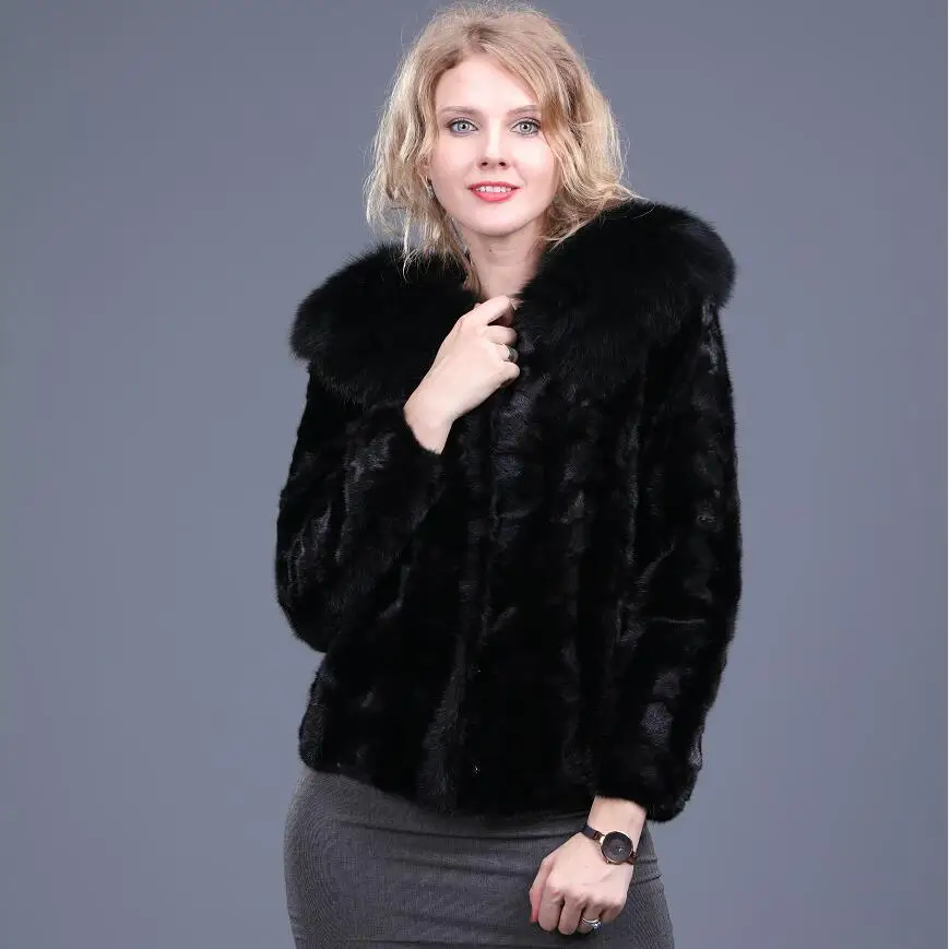 Real Fox Fur Collar Coat for Women, Short Warm Coat, Natural Fur, Thick, Street Wind, Fashion, Winter, New, 2023