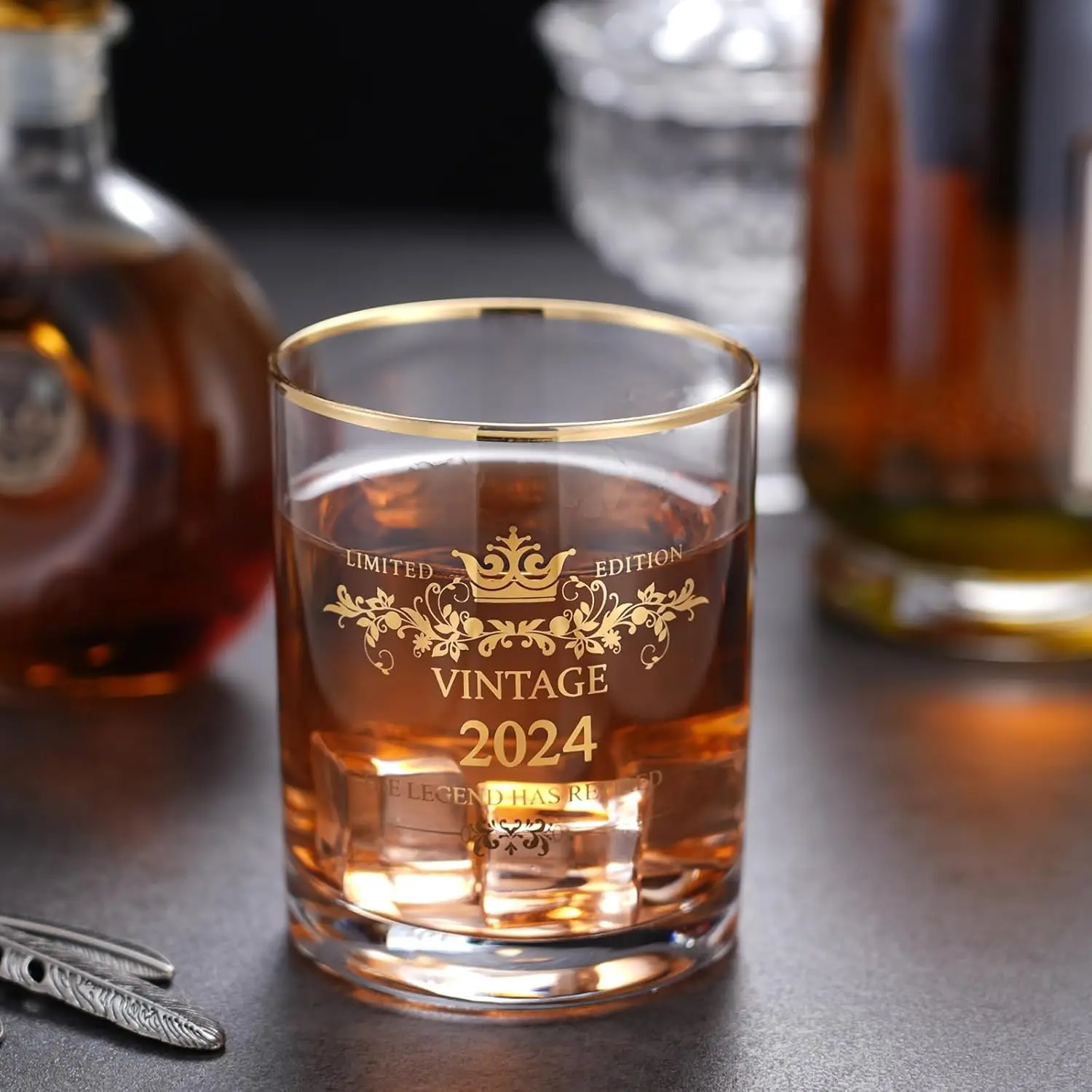 2024 هدايا التقاعد للرجال والنساء بوس زميل العمل أبي أمي صديق 13 أوقية كوب شرب زجاجي ويسكي الأسطورة له هدية متقاعد (Le #3