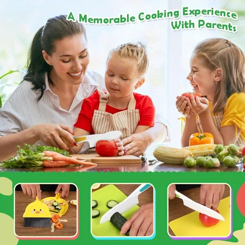 13pcs Safe Knife Set for Kids - Real Cooking Kitchen Tools, Perfect Gift for Boys & Girls Birthday or Christmas