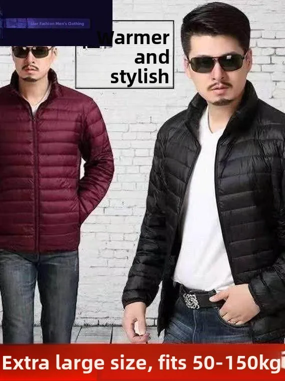 

Outdoor Men's down Cotton Jaet Lightweight Hooded Stand Collar Youth Faion Winter New Sle National Stand Duling