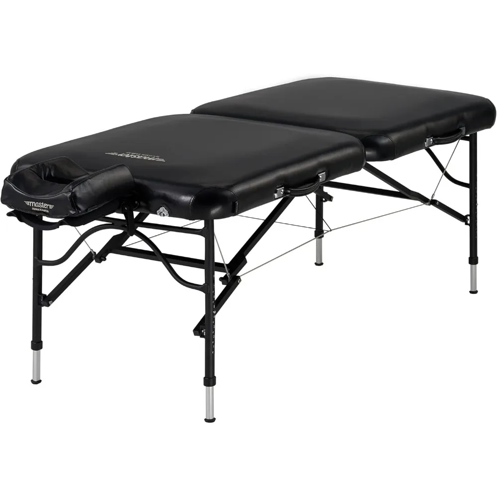 

30 inch ultra light aluminum portable massage table set - tattoo bed - eyelash table - black