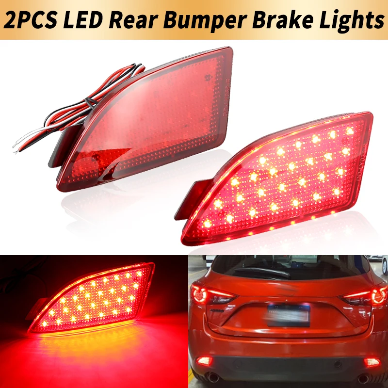 2PCS LED Rear Bumper Brake Lights Canbus For Mazda 3 Axela BM 13- BL 5-door Hatchback Only 09-13 Tail Stop Lamps Car Accessories