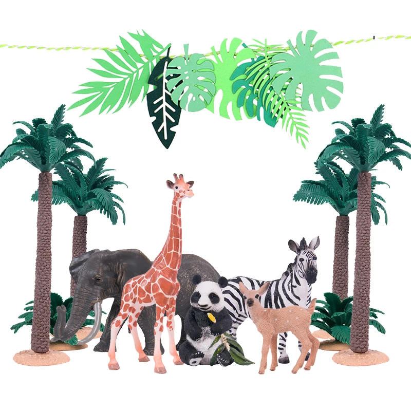 

Safari Animals Cake Giraffe Zebra Deer Cake Topper Baby Shower Kids 1st Birthday Party Decor Kids Wild One Jungle Safari Toy