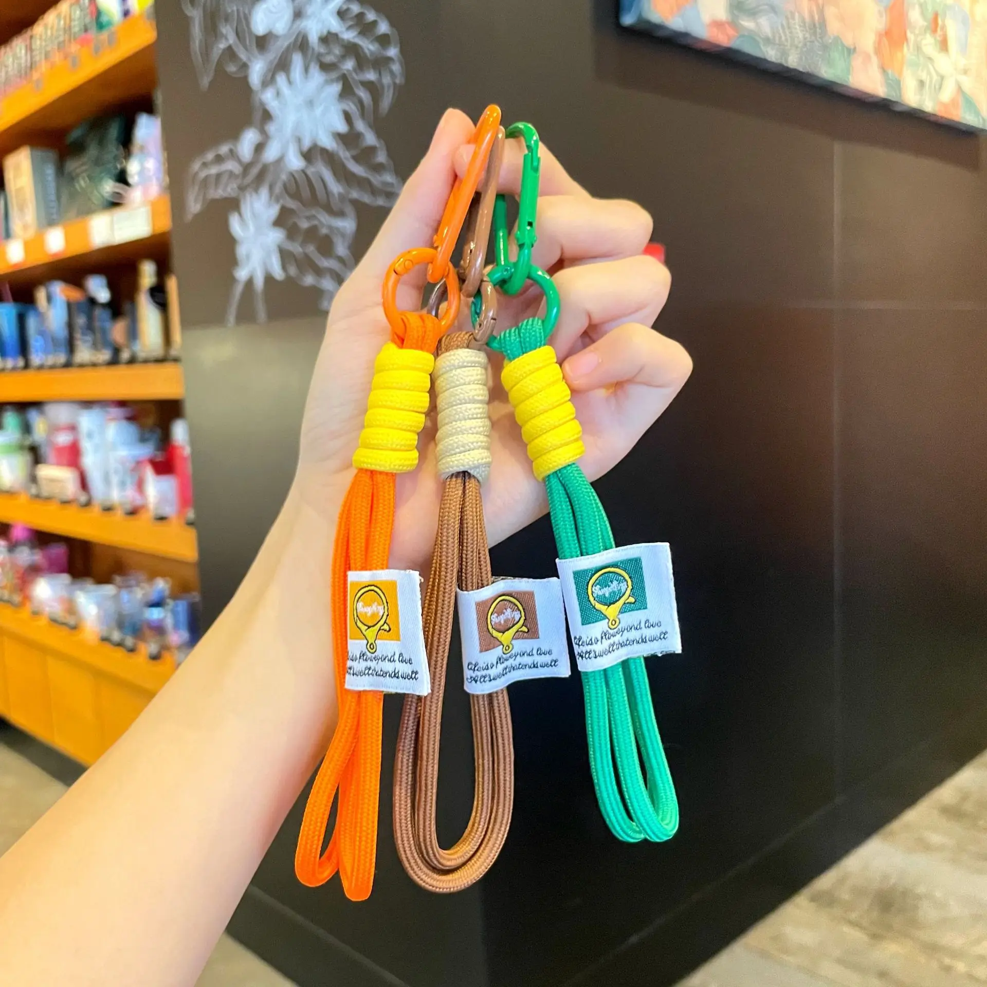 

Keychain Carabiner Simple Backpack Pendant Mobile Phone Lanyard Braided Braided Lanyard Keychain For Bag Backpack Keys