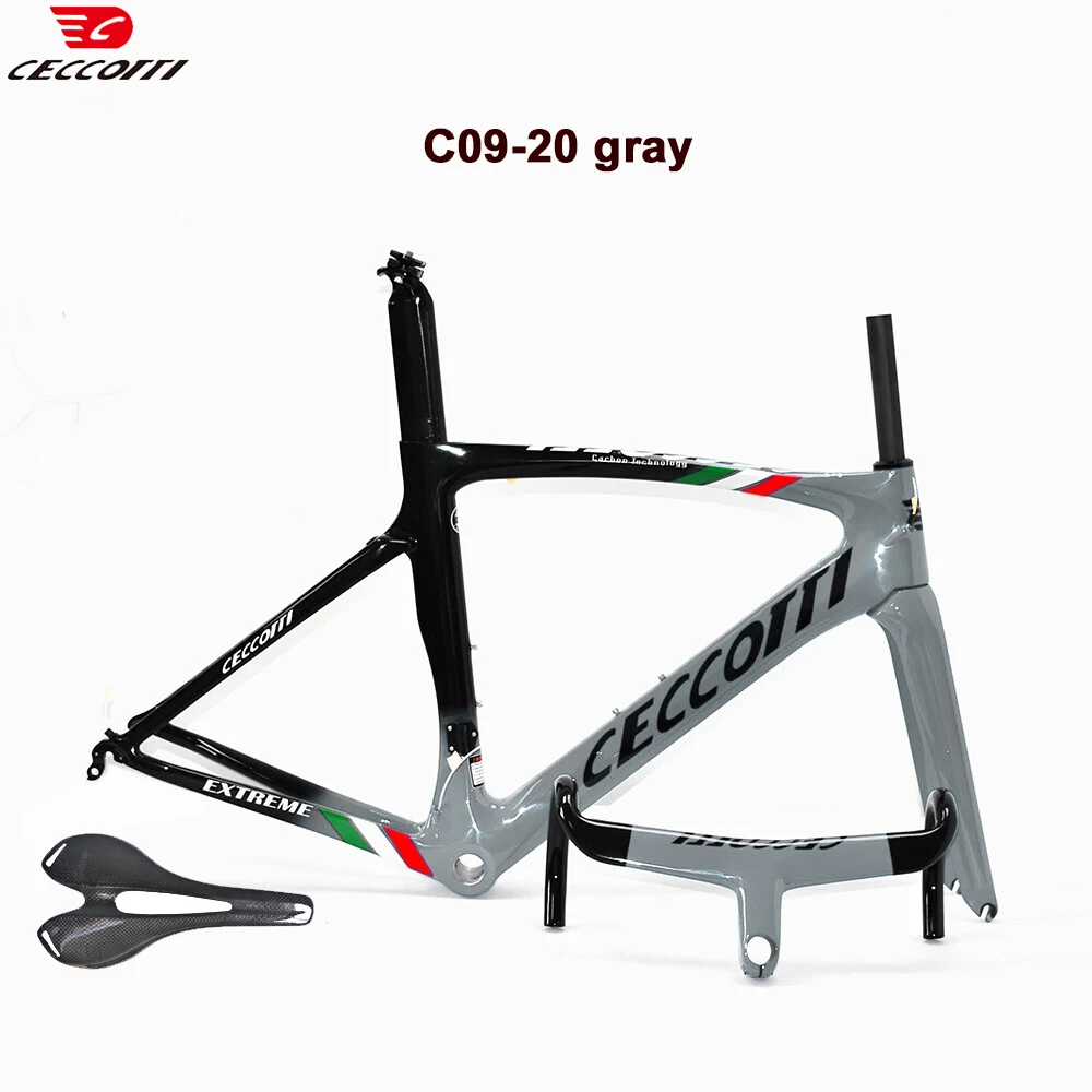 

Модель Ceccotti RF09 Карбоновая дорожная рама Max 700*28C Рама шоссейного велосипеда Внутренний трос 49-58 см Полный карбоновый обод Тормозные велосипедные рамы