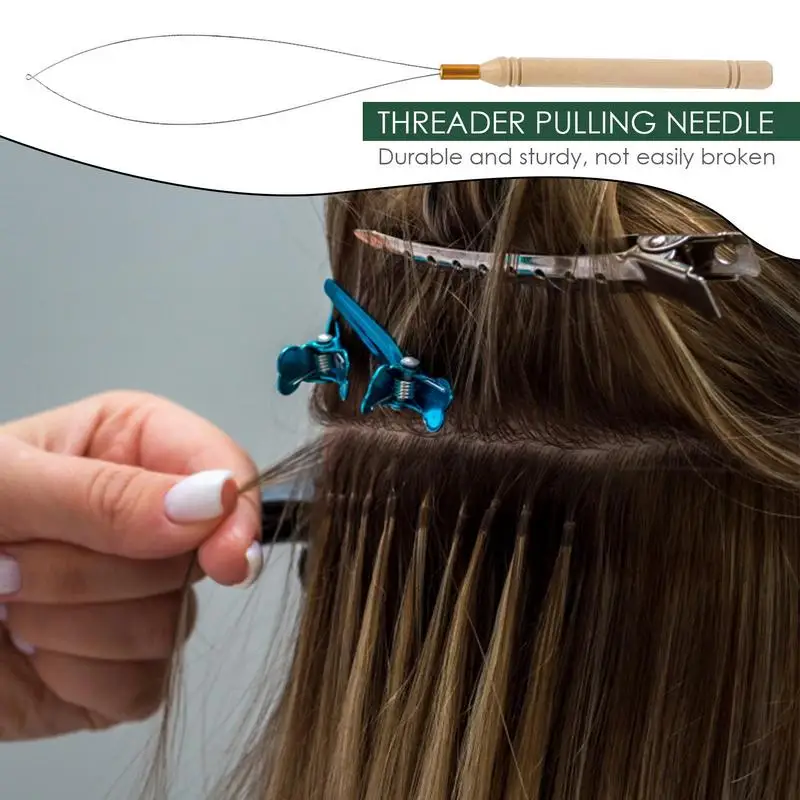 Needle Threader DIY Handheld Threading Device Automatic Hair Extension Threader Cross Stitching Household Sewing Accessories