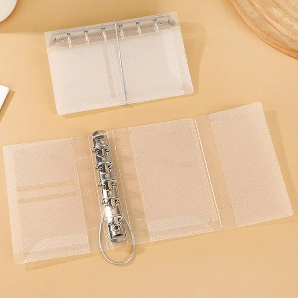 Transparent Triple Fold Cover For A7 M5 Loose Leaf Notebook, Mini Ring Binder Shell, DIY Photocard Album Storage Cover