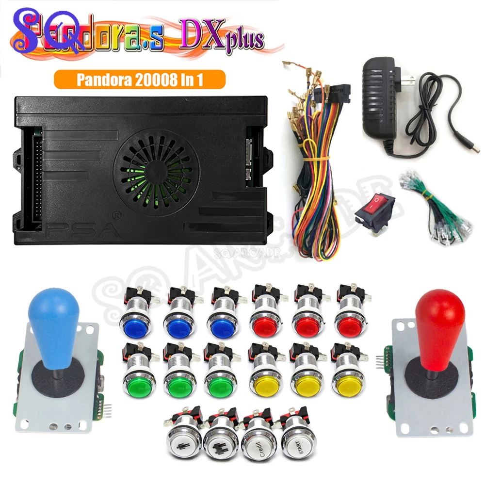 Pandora SAGA Box DX plus 20008 Game In 1 Arcade DIY Kit  LED Push Button Joystick Power Supply for Bartop Machine Cabinet