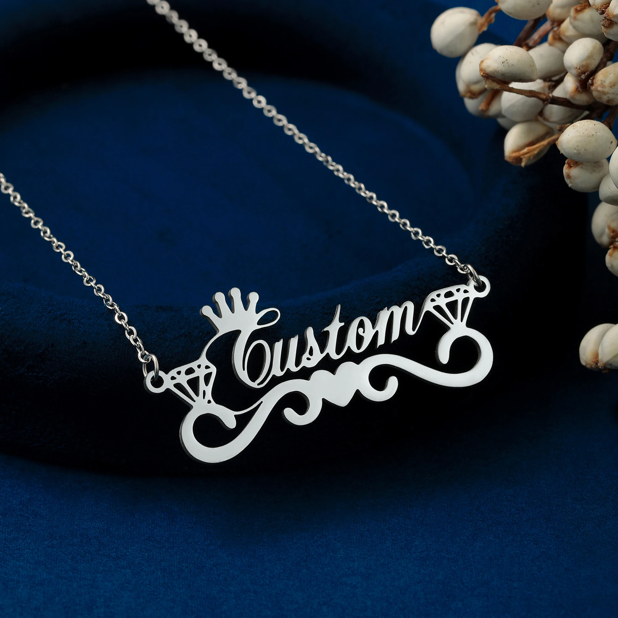 Stainless Steel Personalized Custom Name Wedding Necklace Women Jewelry Man Customized Engagement Gift