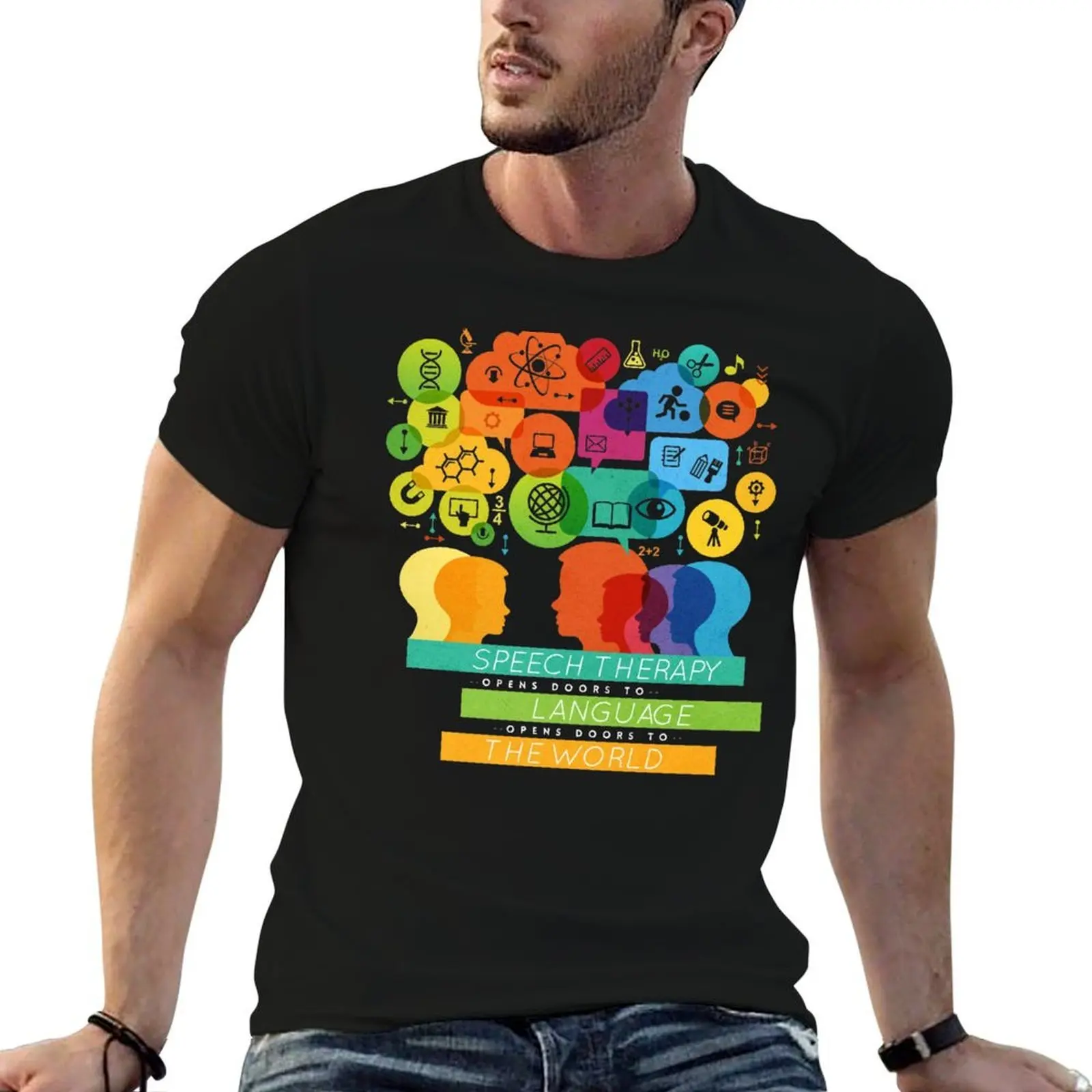Speech Therapy Opens Doors to the World T-Shirt Funny t-shirt tees mens workout shirts