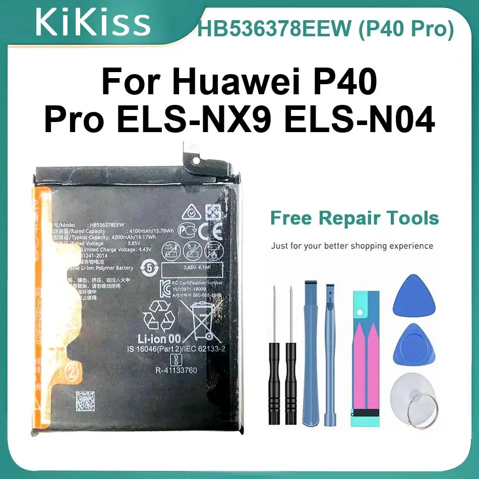 

Аккумулятор для мобильного телефона HB536378EEW P40 Pro для Huawei ELS-NX9 ELS-N04, новые батареи, с полным набором инструментов.