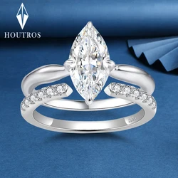 1/2/3Carat Marquise Cut Moissanite Rings for Women 925 Sterling Silver Solitaire Diamond Ring Engagement Wedding Bands Jewelry