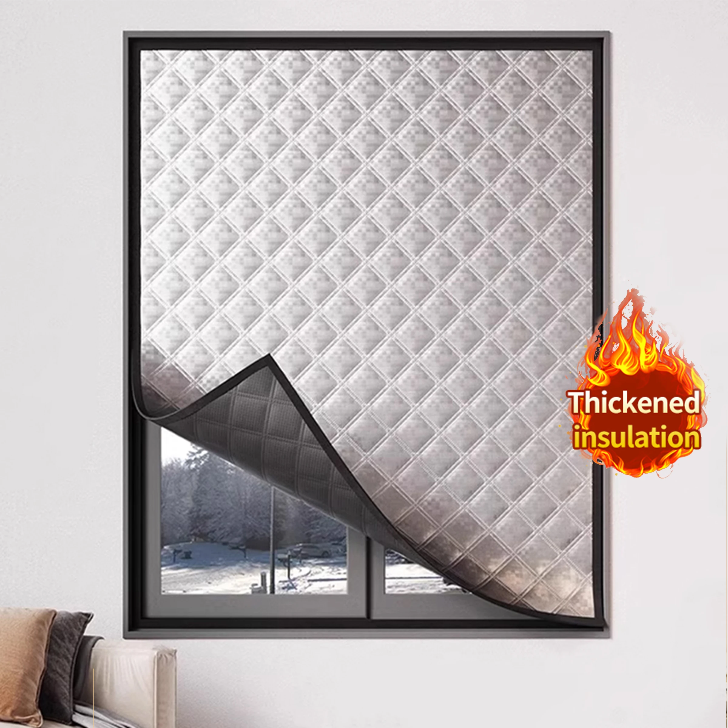 ستائر مقاومة للرياح ودافئة، مقاومة للرياح في الشتاء، غرفة النوم، طبقة عازلة، مقاومة للبرد، نوافذ شاشة محكمة الغلق بالكامل، ستائر الأبواب