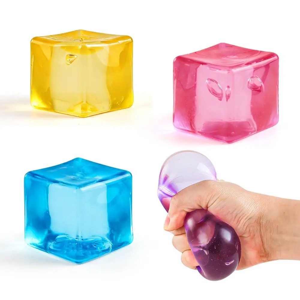 High Beauty Solid Color Squishy Cube Toy Vibrant Clear Soft Glossy Finish Stress Relief Soft Cubes for Adults