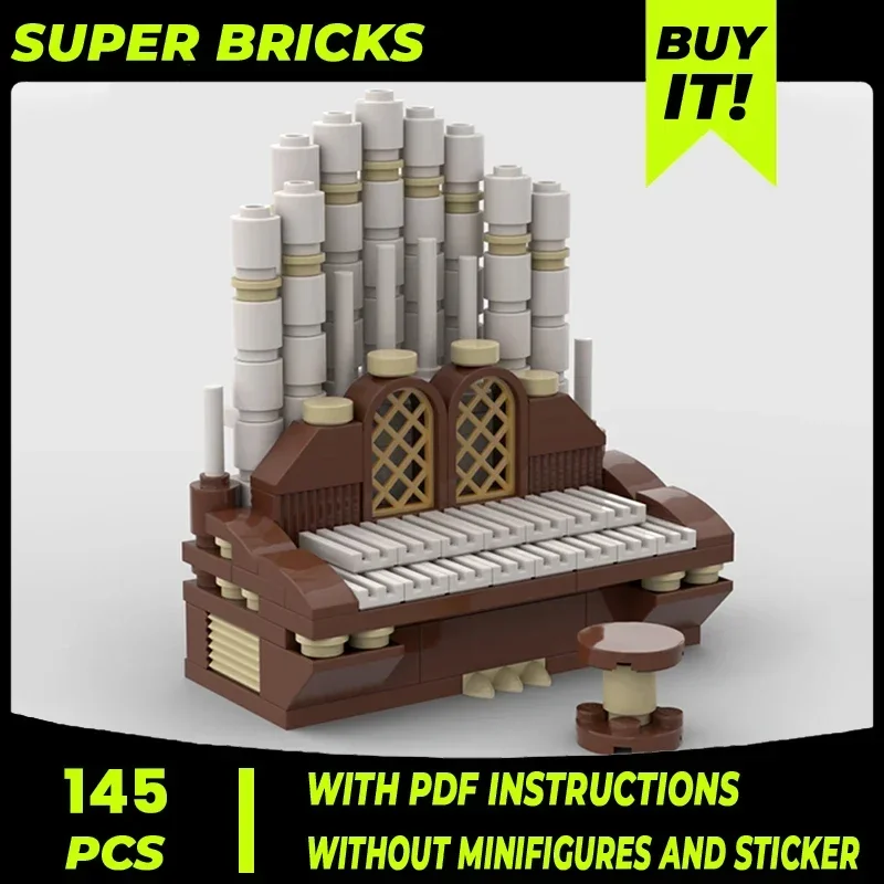 Moc Building Blocks Classic Architectural Pipe Organ Technical Bricks DIY Assembly Construction Toys For Child Holiday Gifts