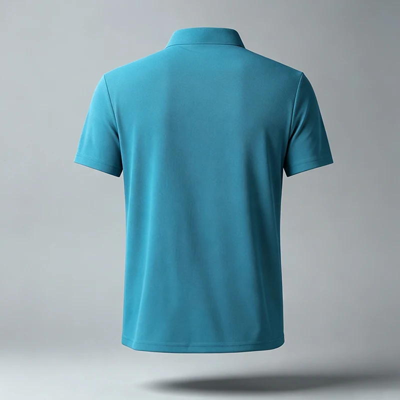 Herren-Poloshirt mit festem Revers, kurzen Ärmeln, dreireihiger Knopfleiste, normaler Passform, weich, atmungsaktiv, klassisch, für Business, Freizeit und Alltag. – Detail 8