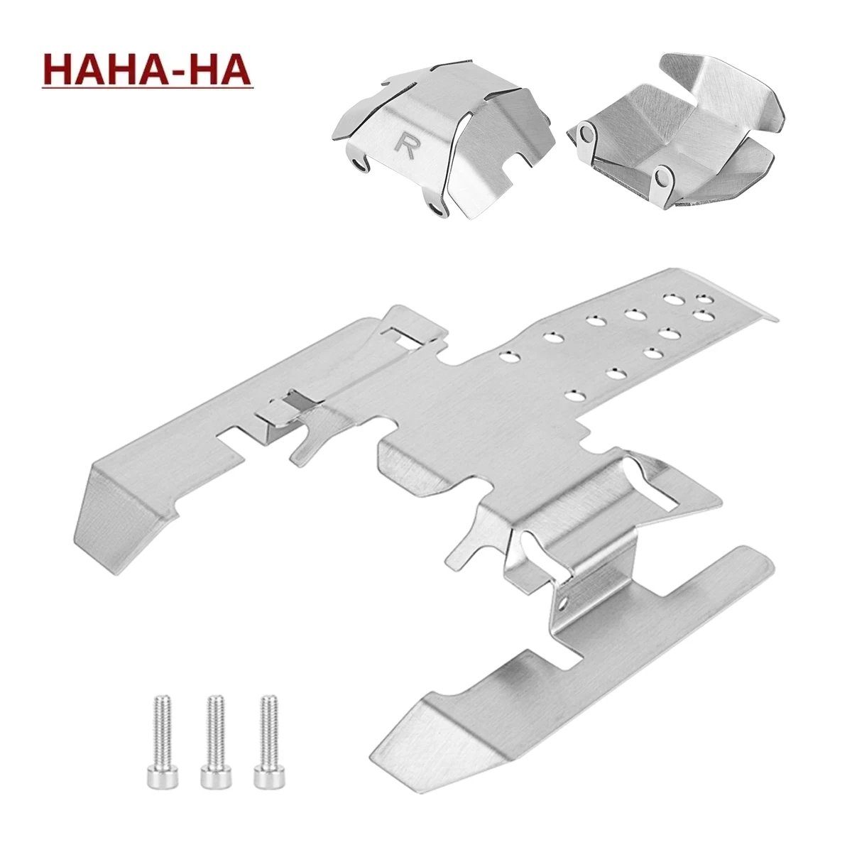 1MM Thickness Stainless Steel Chassis +Axle Cover Skid Plate for 1/10 Vanquish H10 OPtic RC Crawler Car Upgrade Parts