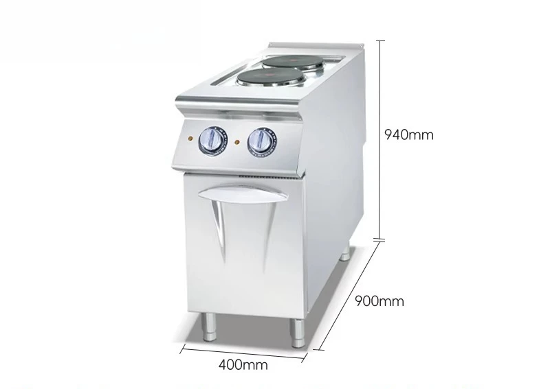 Commercial  Electric Range with 2 Hot Plates and Cabinet Stainless Steel Commercial Cooking Equipment