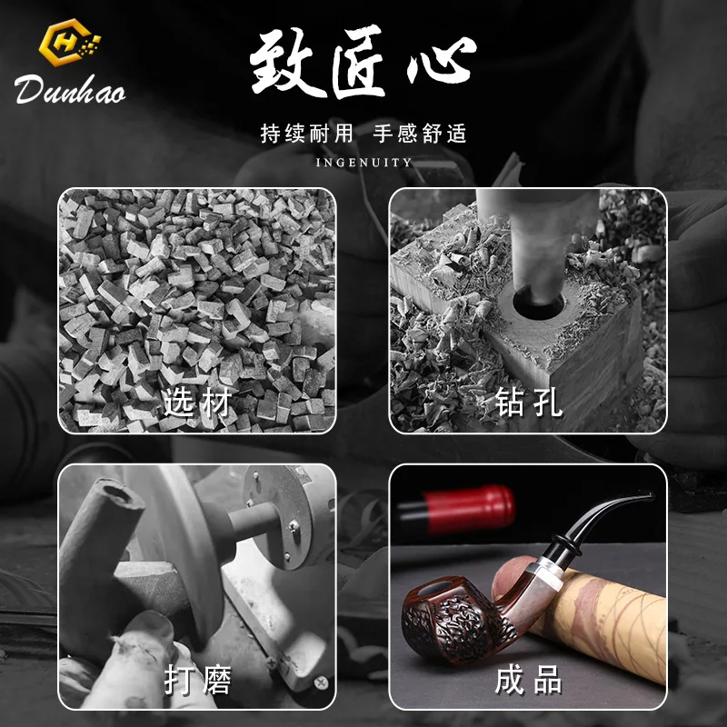 Creative Wood Tobacco Pipe 9MM Filter Pipe Potable Handheld Smoking Pipe Cigarette Accessories Men\'s Gifts