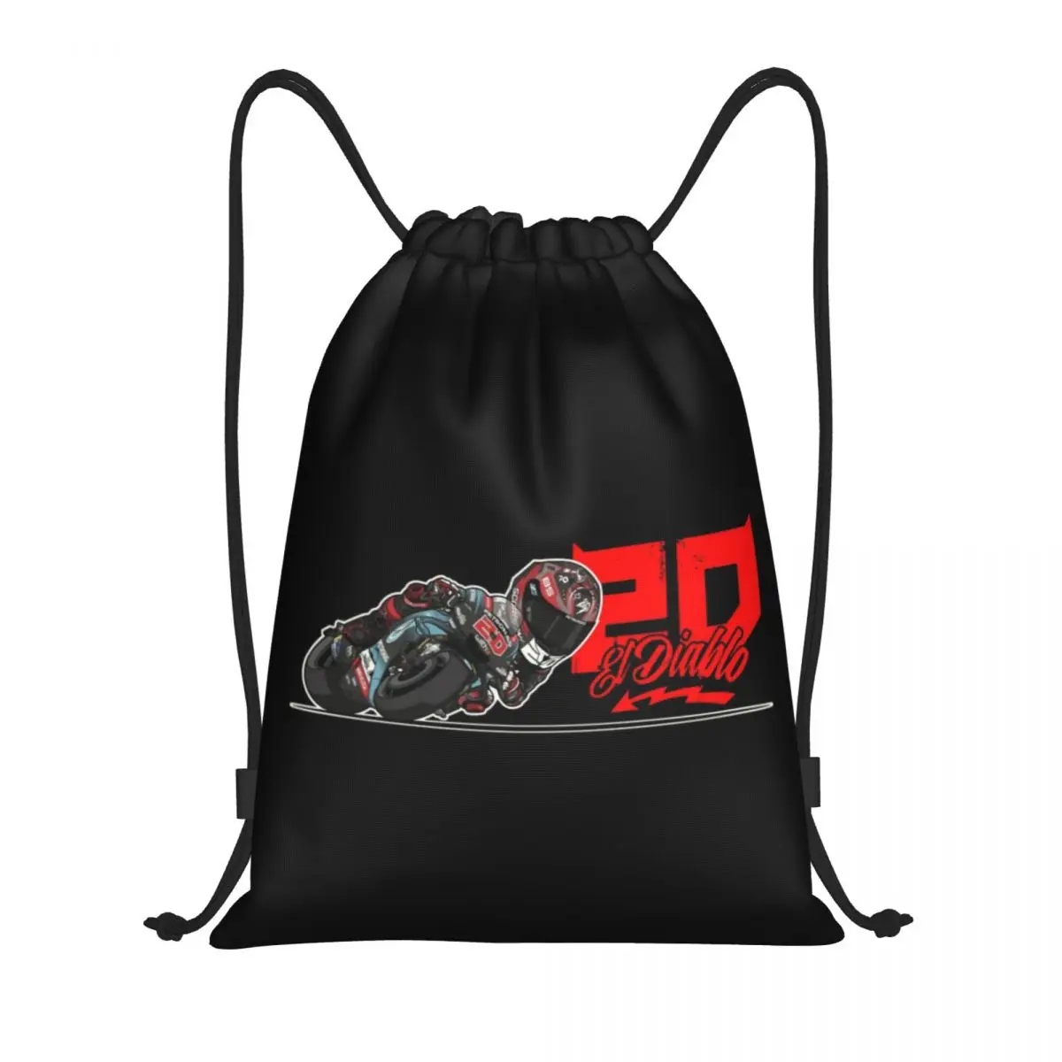 Fabio Quartararo El Diablo 20 Drawstring Bags Women Men Foldable Sports Gym Sackpack Motorcycle Rider Sports Training Backpacks