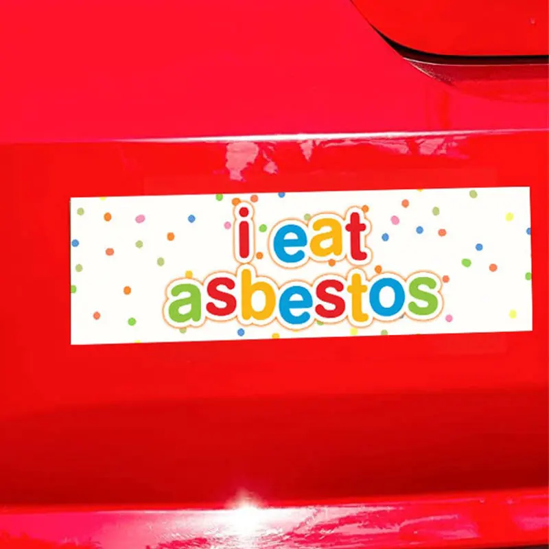 I Eat Asbestos Funny Car Stickers For Decor Window Windshield Bumper Sticker Pack Exterior Accessories Waterproof Vinyl Decals