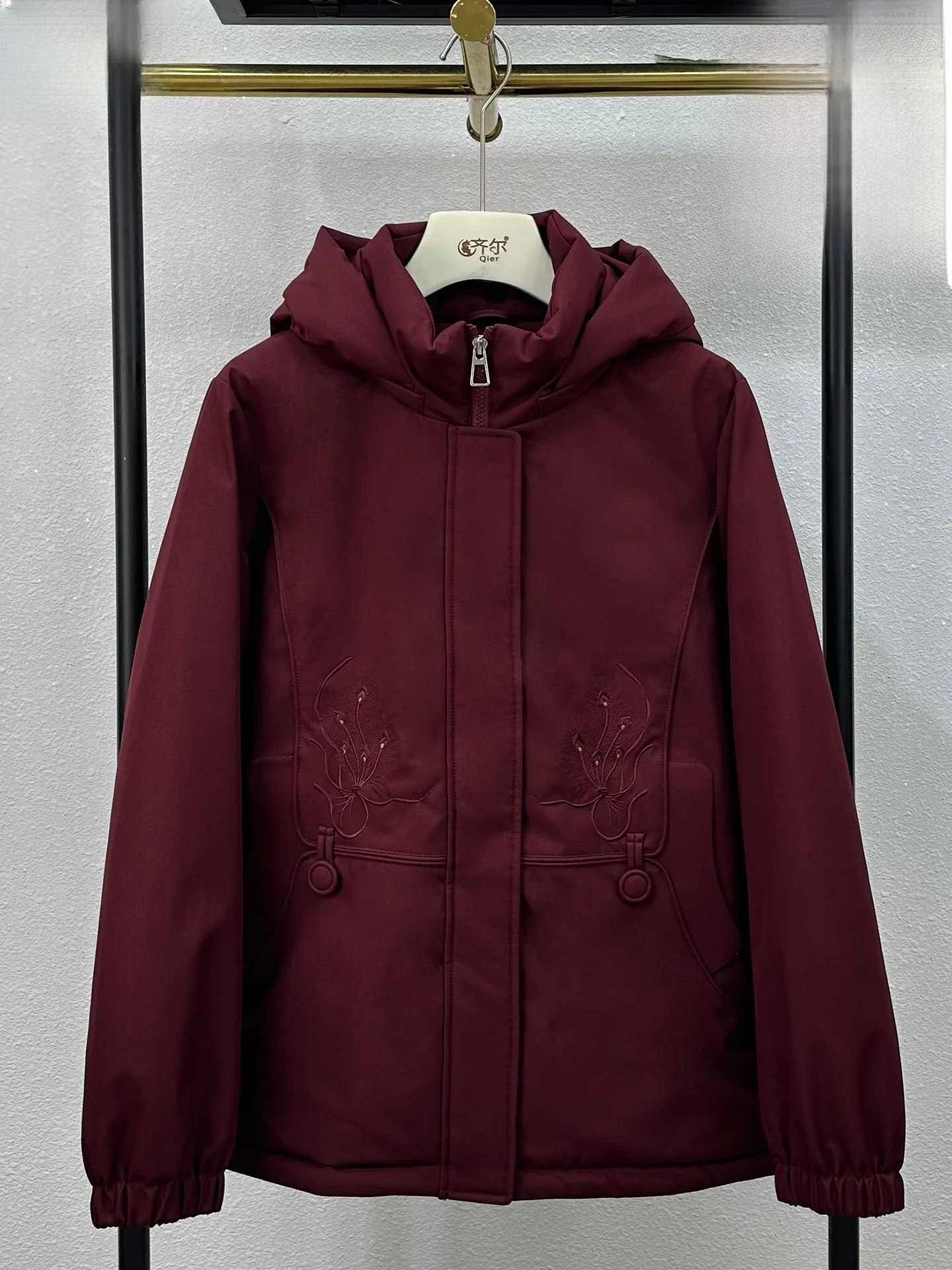 

Женская утепленная зимняя куртка с отстегивающимся капюшоном, свободного кроя, с вышивкой, в китайском стиле, для мам