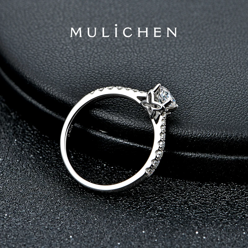 MULICHEN 0.5 Carat D Color Moissanite Bridal Rings For Women 100% 925 Sterling Silver Jewelry For Women Wedding Rings